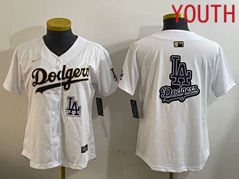 Youth Los Angeles Dodgers Blank White Game 2024 Nike MLB Jersey style 12052->youth mlb jersey->Youth Jersey